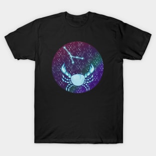 Cancer Zodiac Sign Crab with Constellation T-Shirt